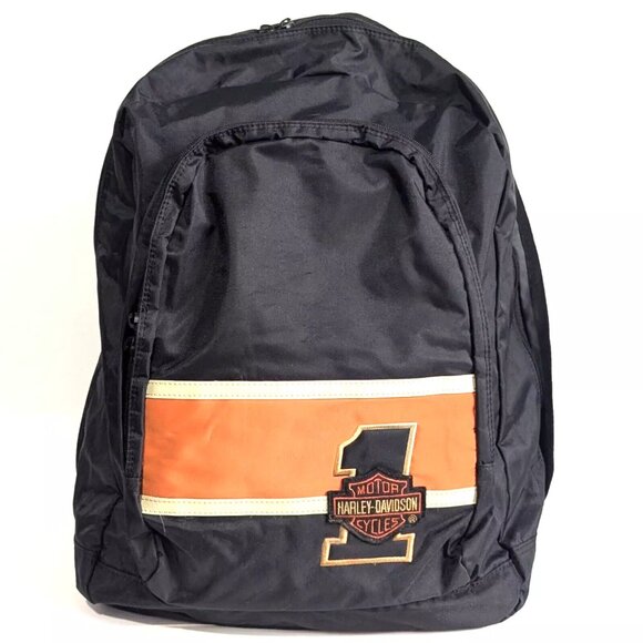 Harley-Davidson #1 Logo Backpack w/Padded Adjustable Straps - Black - Picture 1 of 10